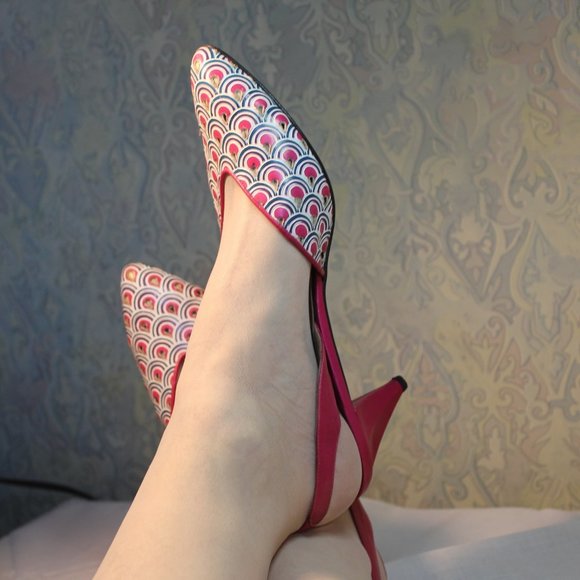 Ladies Fuchsia Pink Leather Shoes by Prevata - Picture 3 of 7